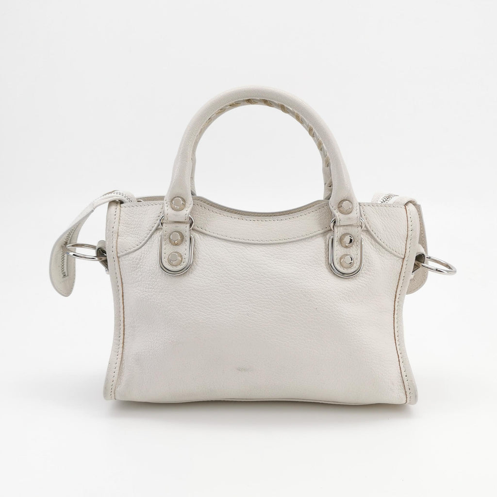 Balenciaga Mini City Metallic Edge White SHW