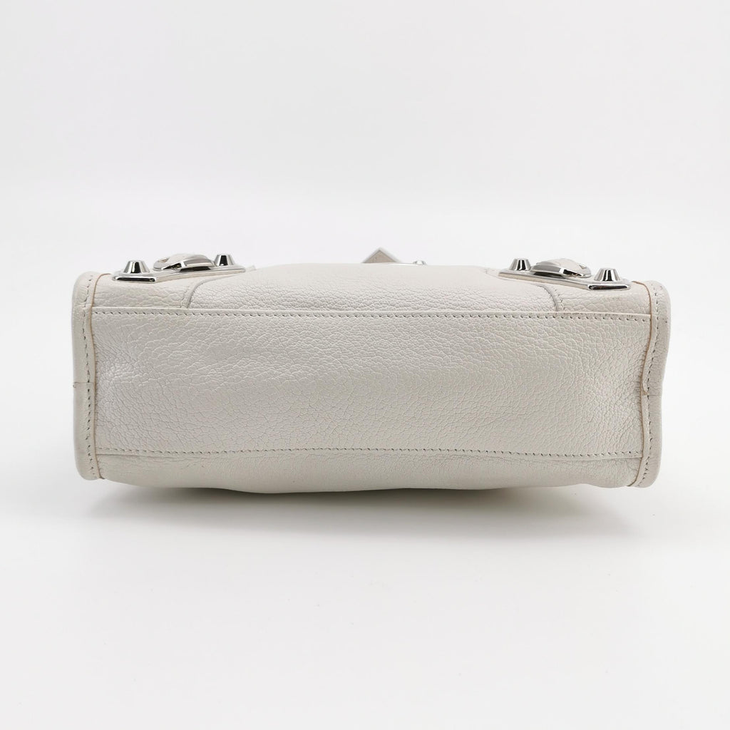 Balenciaga Mini City Metallic Edge White SHW