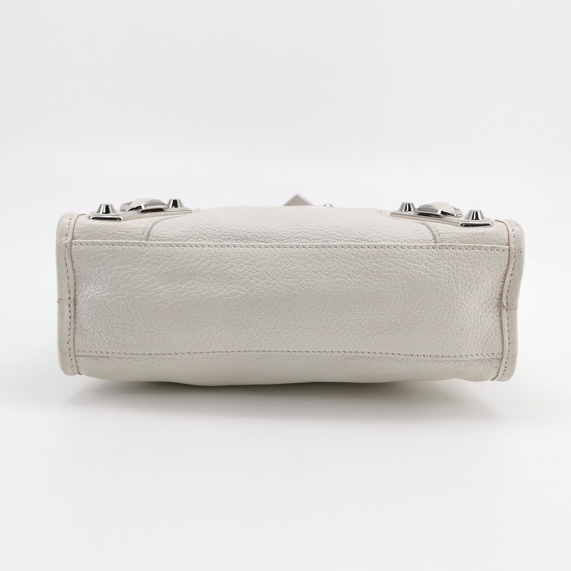 Balenciaga Mini City Metallic Edge White SHW