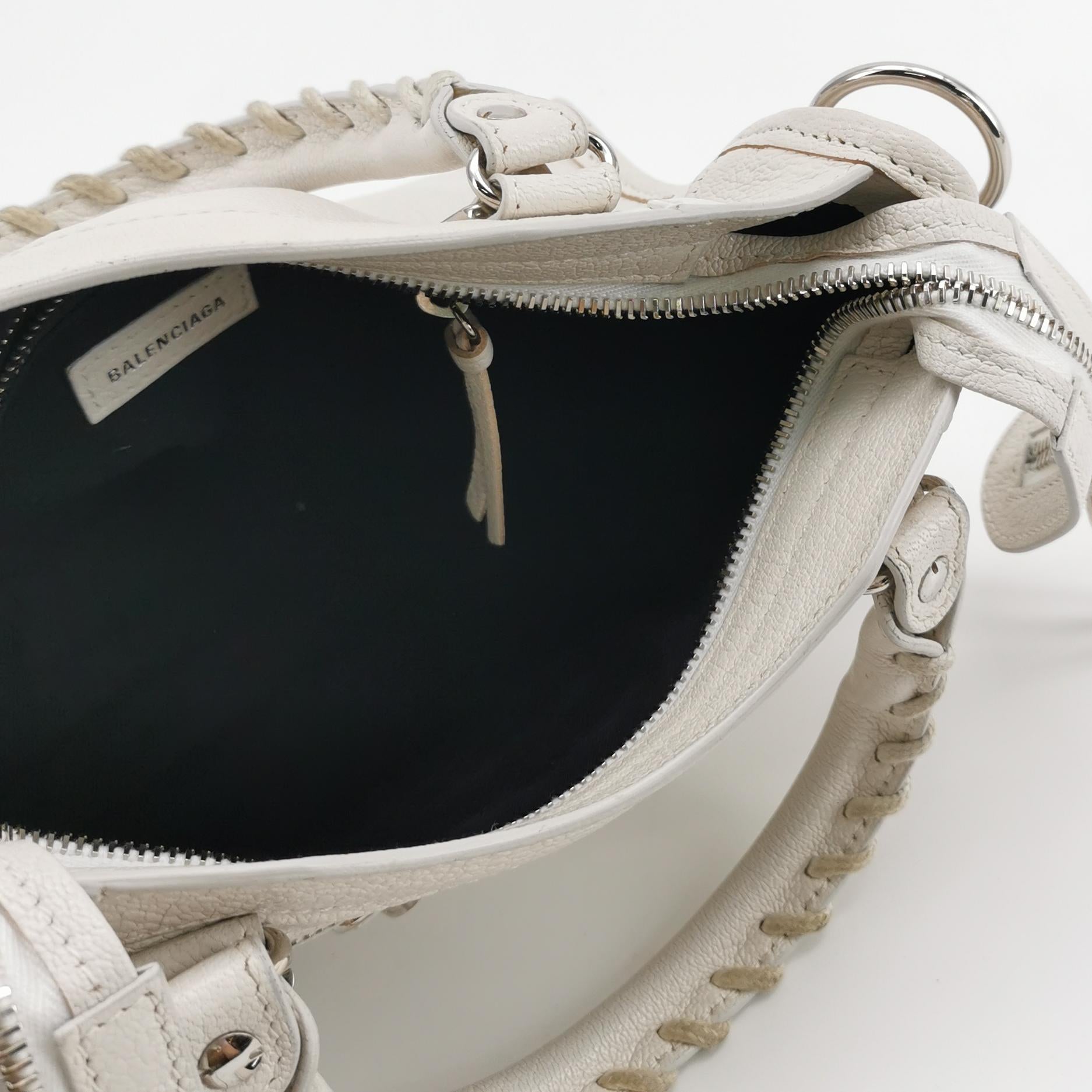 Balenciaga Mini City Metallic Edge White SHW