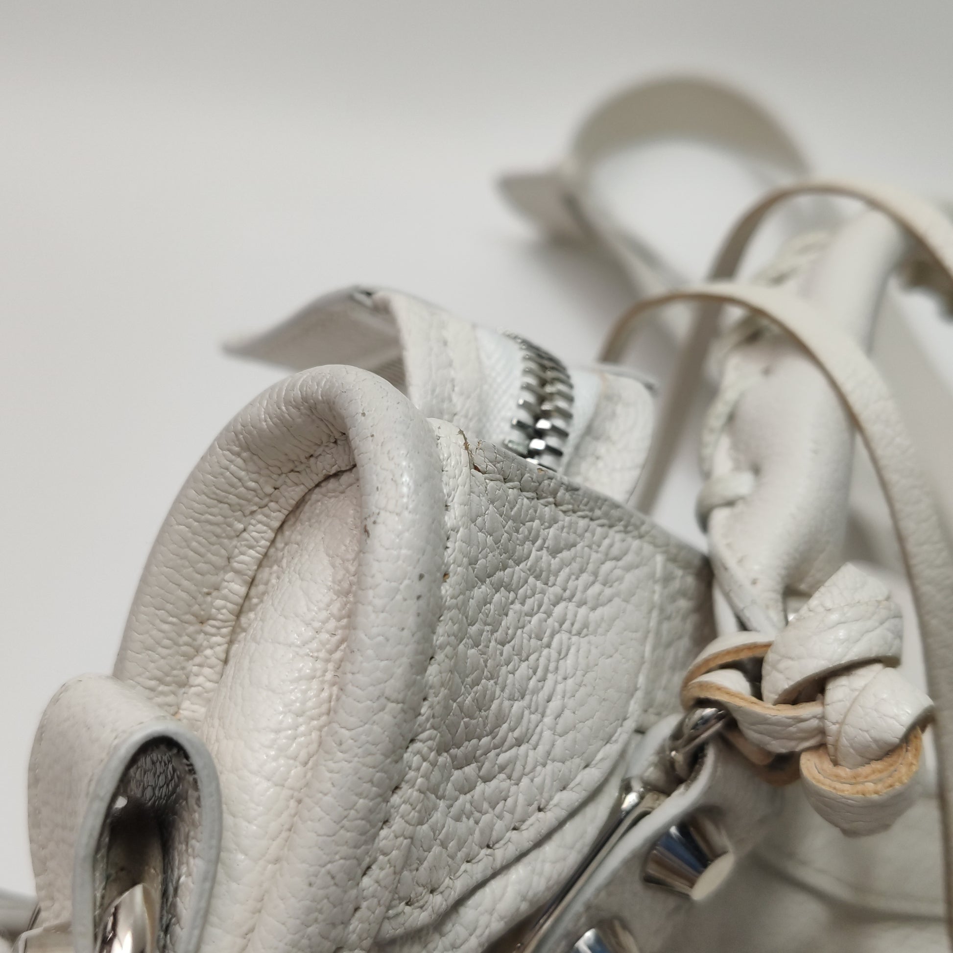 Balenciaga Mini City Metallic Edge White SHW