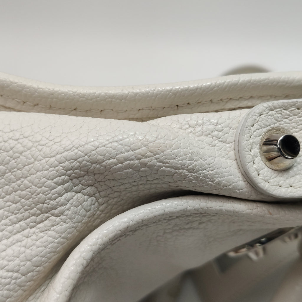 Balenciaga Mini City Metallic Edge White SHW