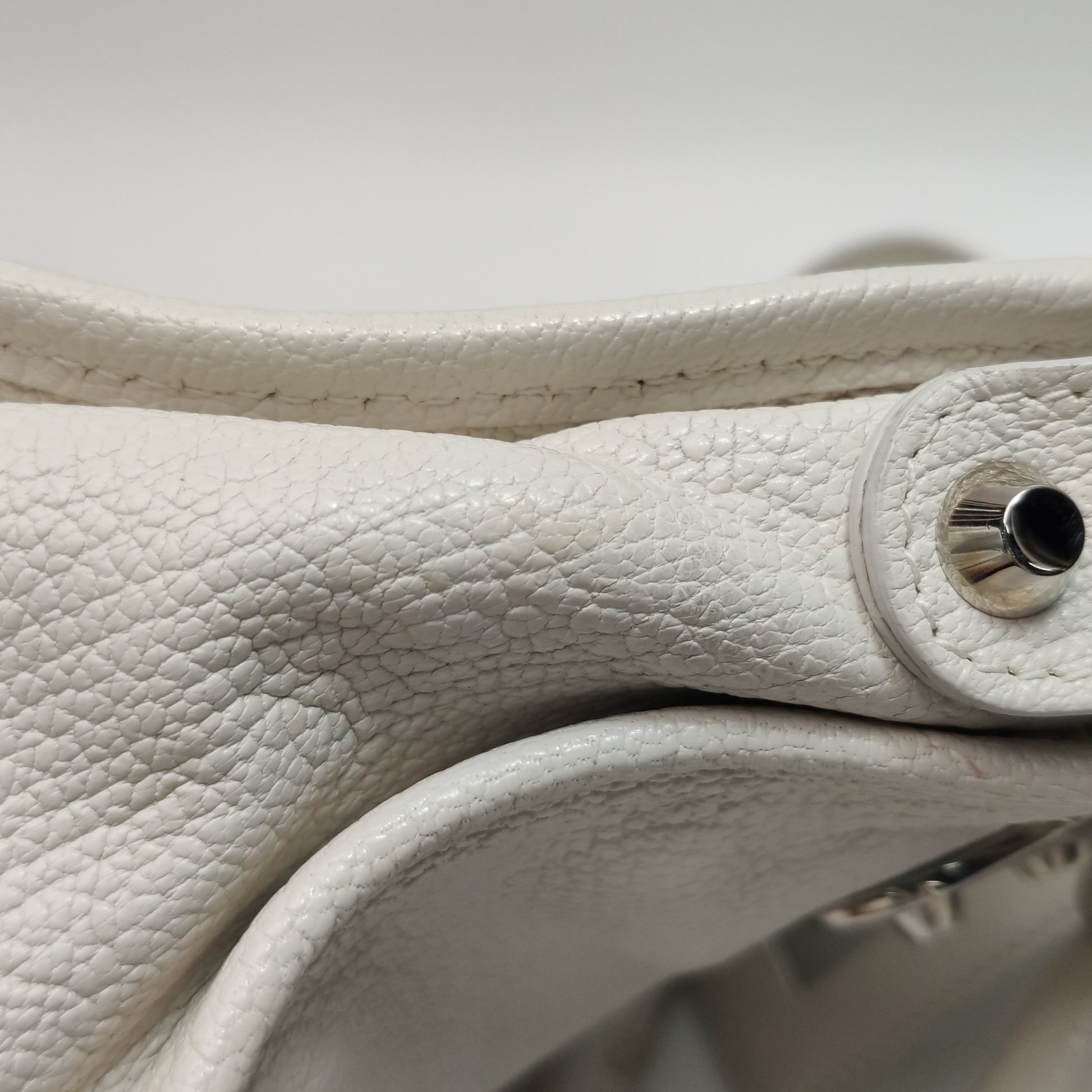 Balenciaga Mini City Metallic Edge White SHW