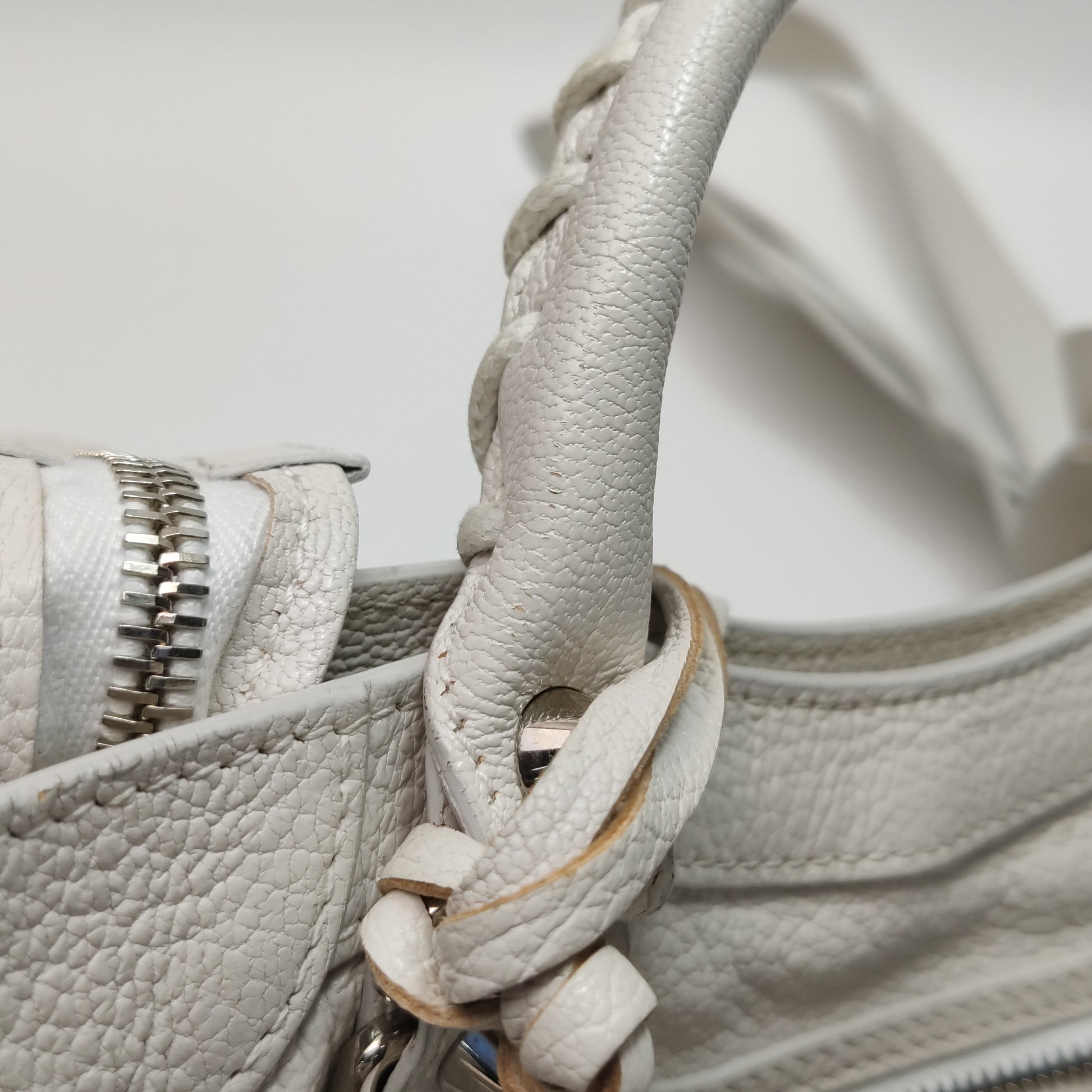 Balenciaga Mini City Metallic Edge White SHW