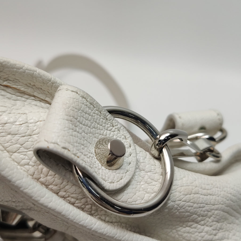 Balenciaga Mini City Metallic Edge White SHW
