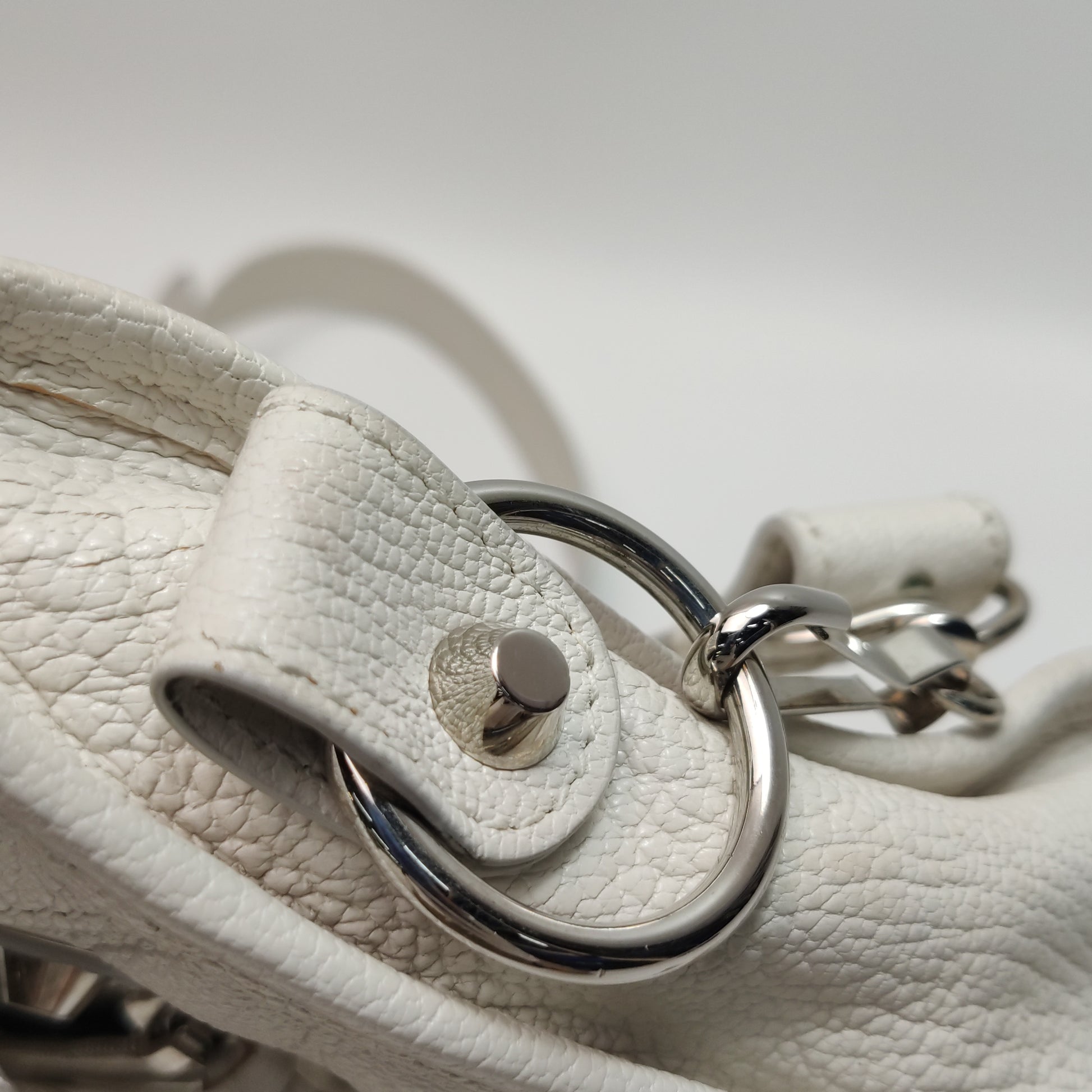Balenciaga Mini City Metallic Edge White SHW