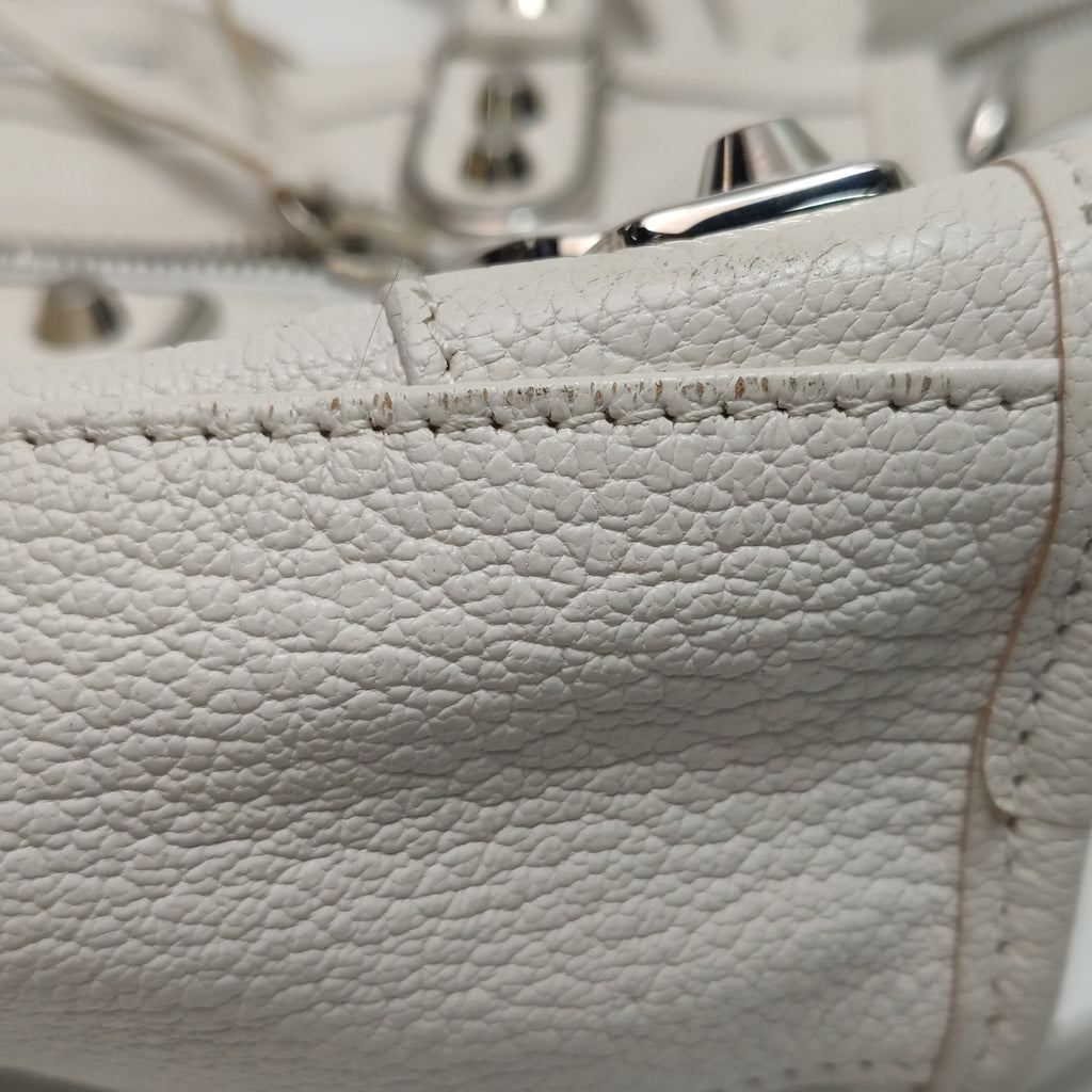 Balenciaga Mini City Metallic Edge White SHW