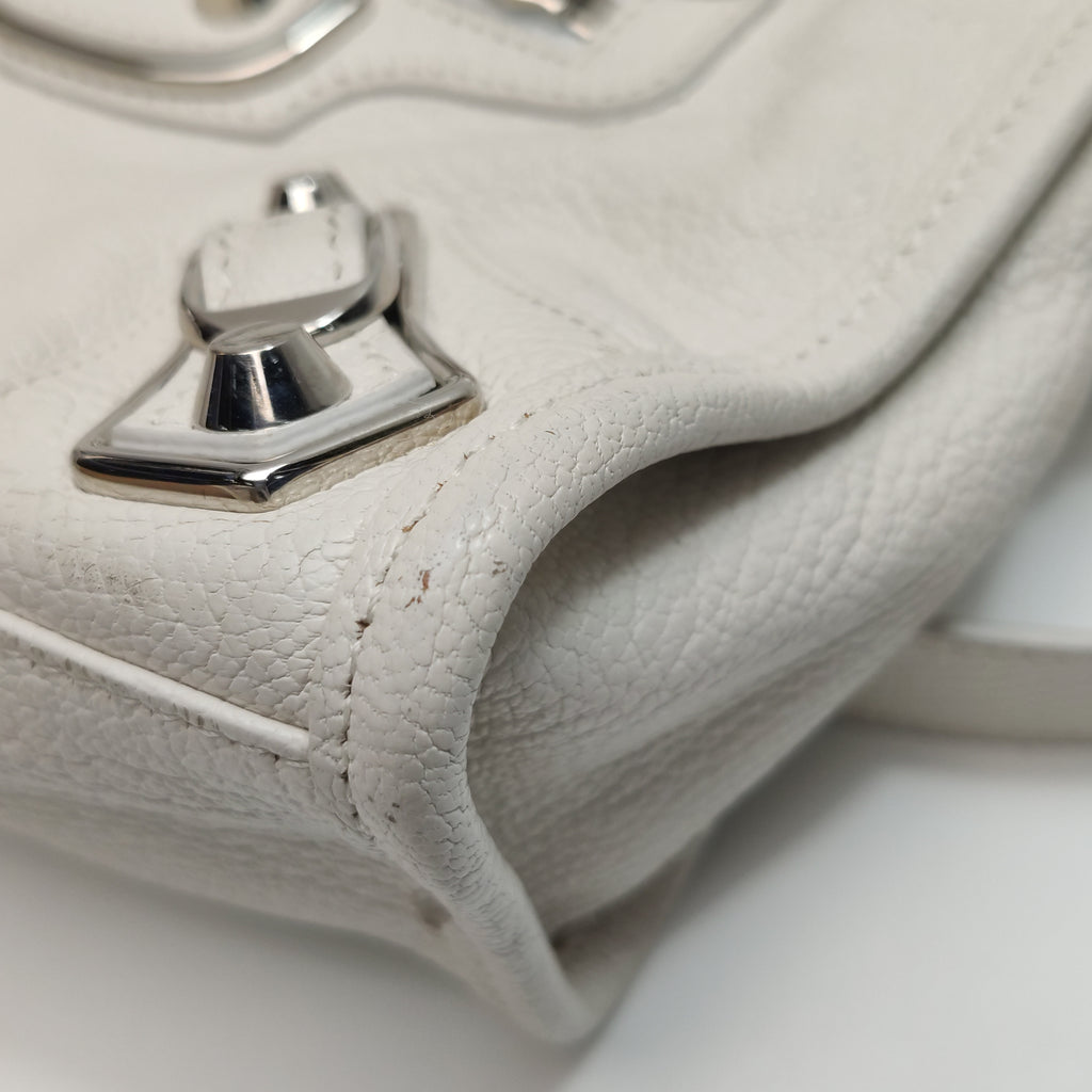 Balenciaga Mini City Metallic Edge White SHW