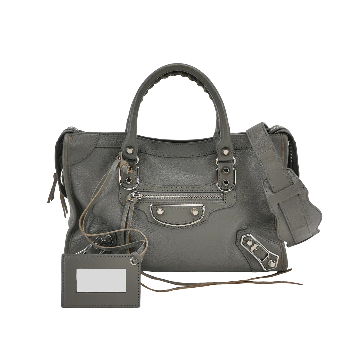 Balenciaga Small City Metallic Edge Gray