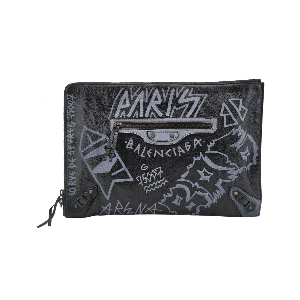 Balenciaga Graffiti Clutch Black