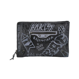 Balenciaga Graffiti Clutch Black