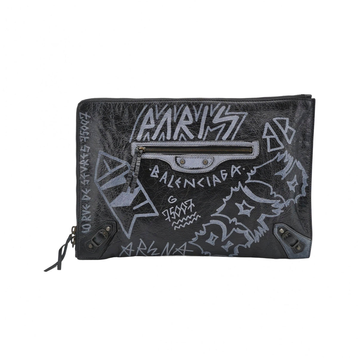 Balenciaga Graffiti Clutch Black