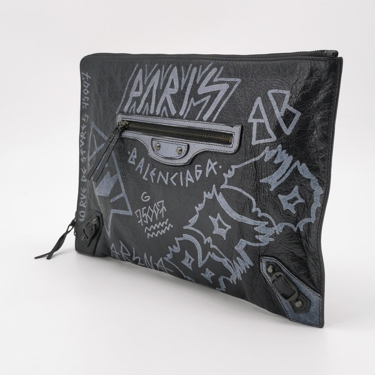 Balenciaga Graffiti Clutch Black