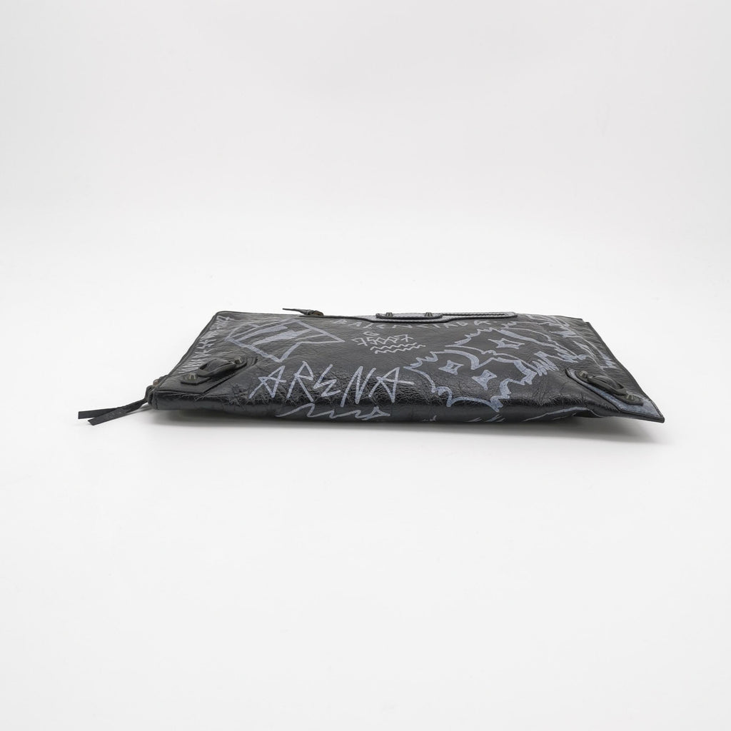Balenciaga Graffiti Clutch Black
