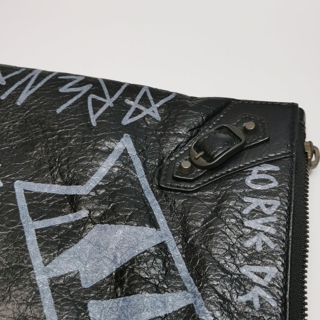 Balenciaga Graffiti Clutch Black