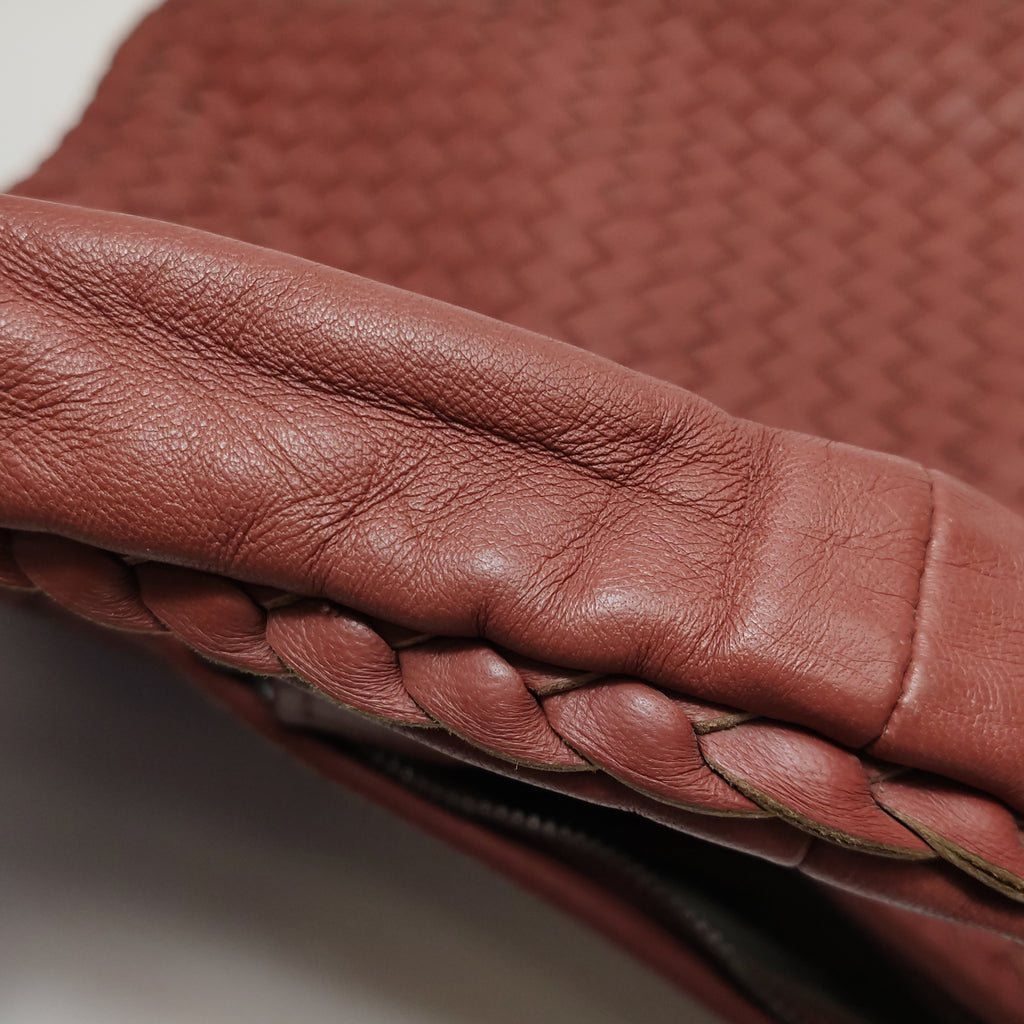 Bottega Veneta Intrecciato Hobo Red Orange