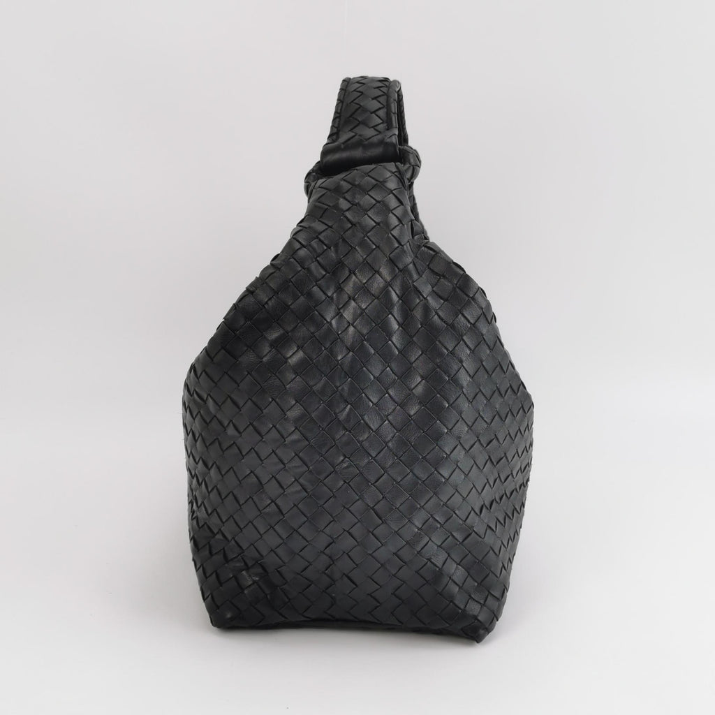 Bottega Veneta Sloane Intrecciato Hobo Bag Black