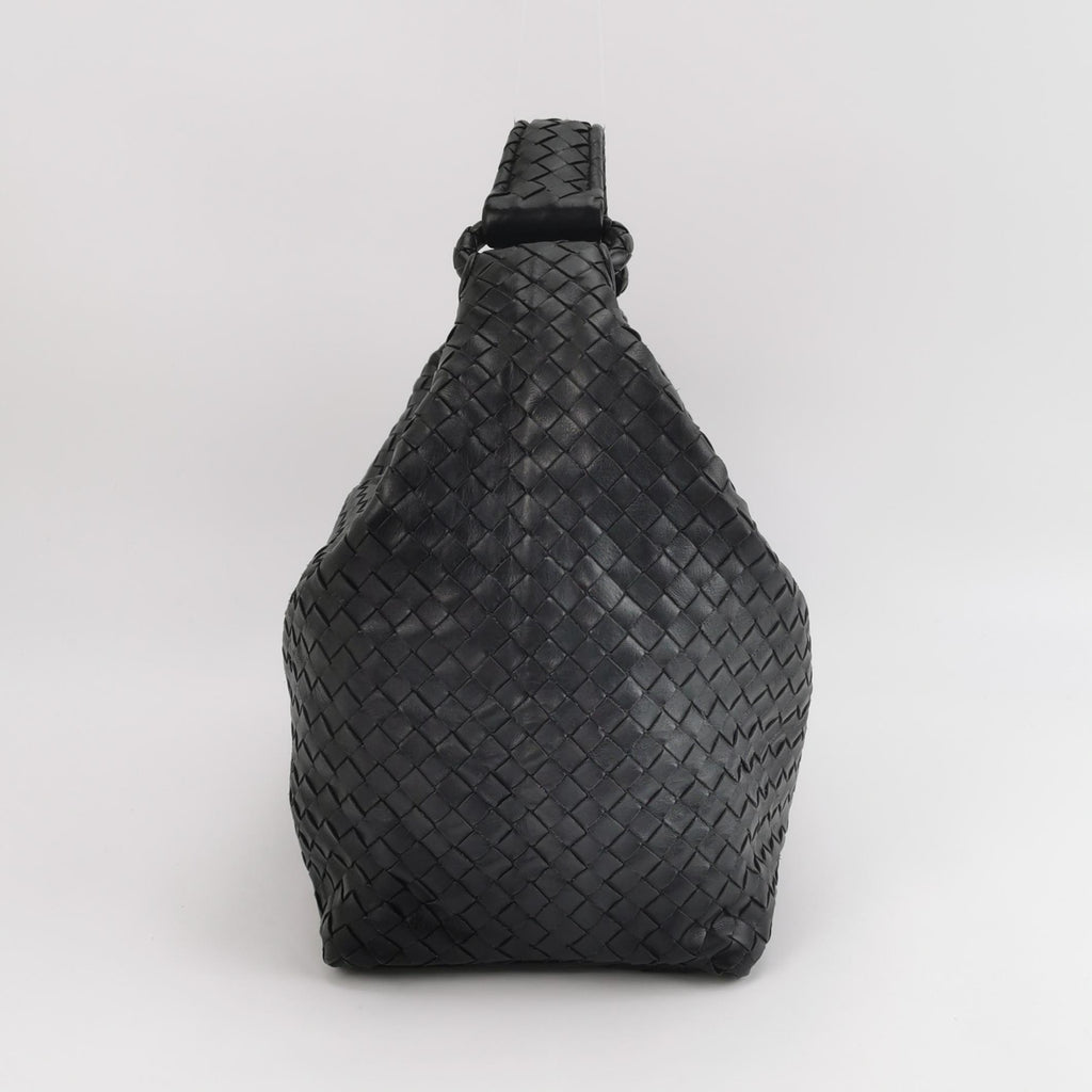 Bottega Veneta Sloane Intrecciato Hobo Bag Black