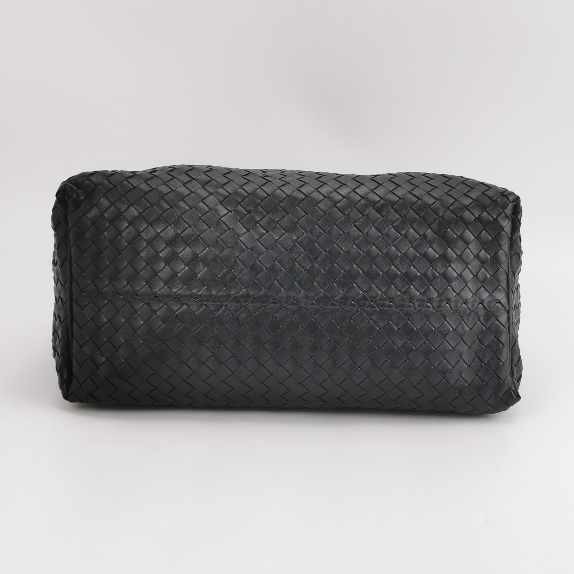 Bottega Veneta Sloane Intrecciato Hobo Bag Black