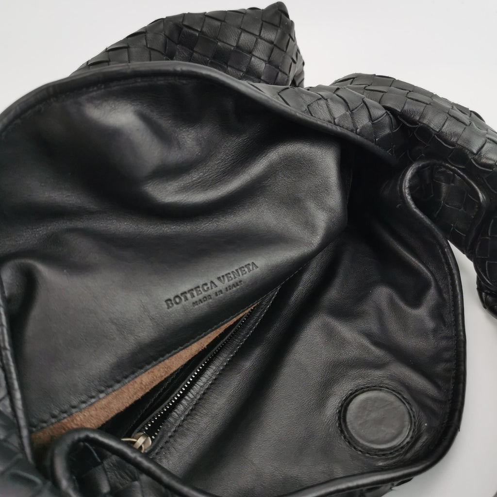Bottega Veneta Sloane Intrecciato Hobo Bag Black