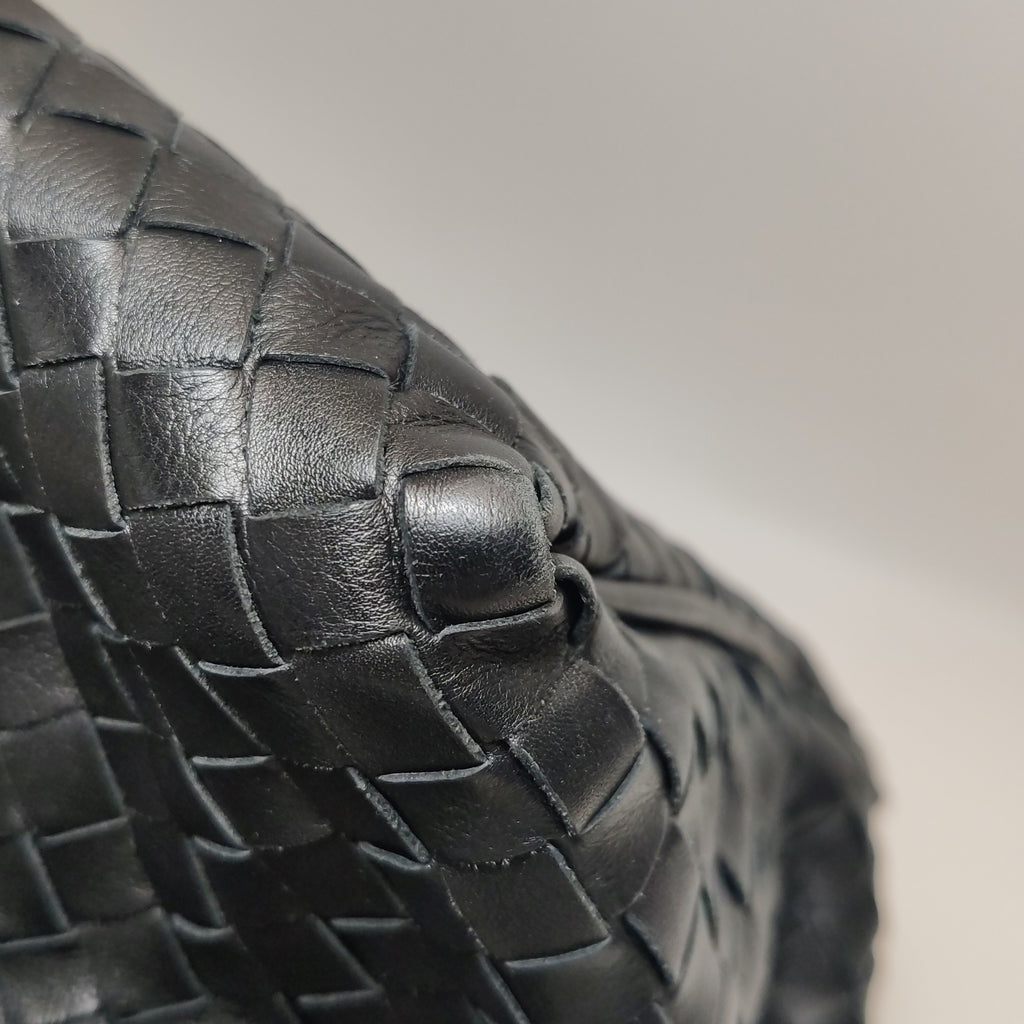 Bottega Veneta Sloane Intrecciato Hobo Bag Black
