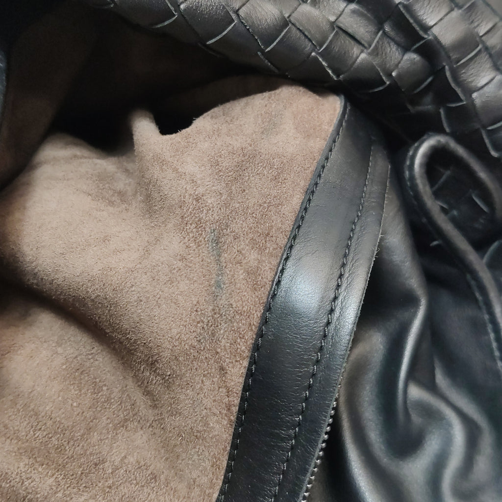 Bottega Veneta Sloane Intrecciato Hobo Bag Black