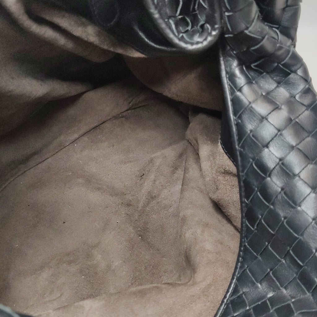 Bottega Veneta Sloane Intrecciato Hobo Bag Black