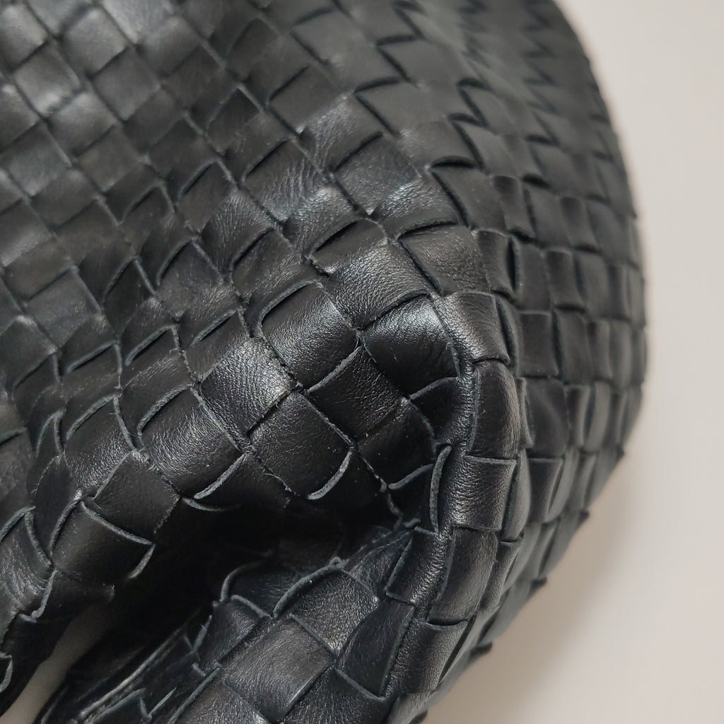 Bottega Veneta Sloane Intrecciato Hobo Bag Black