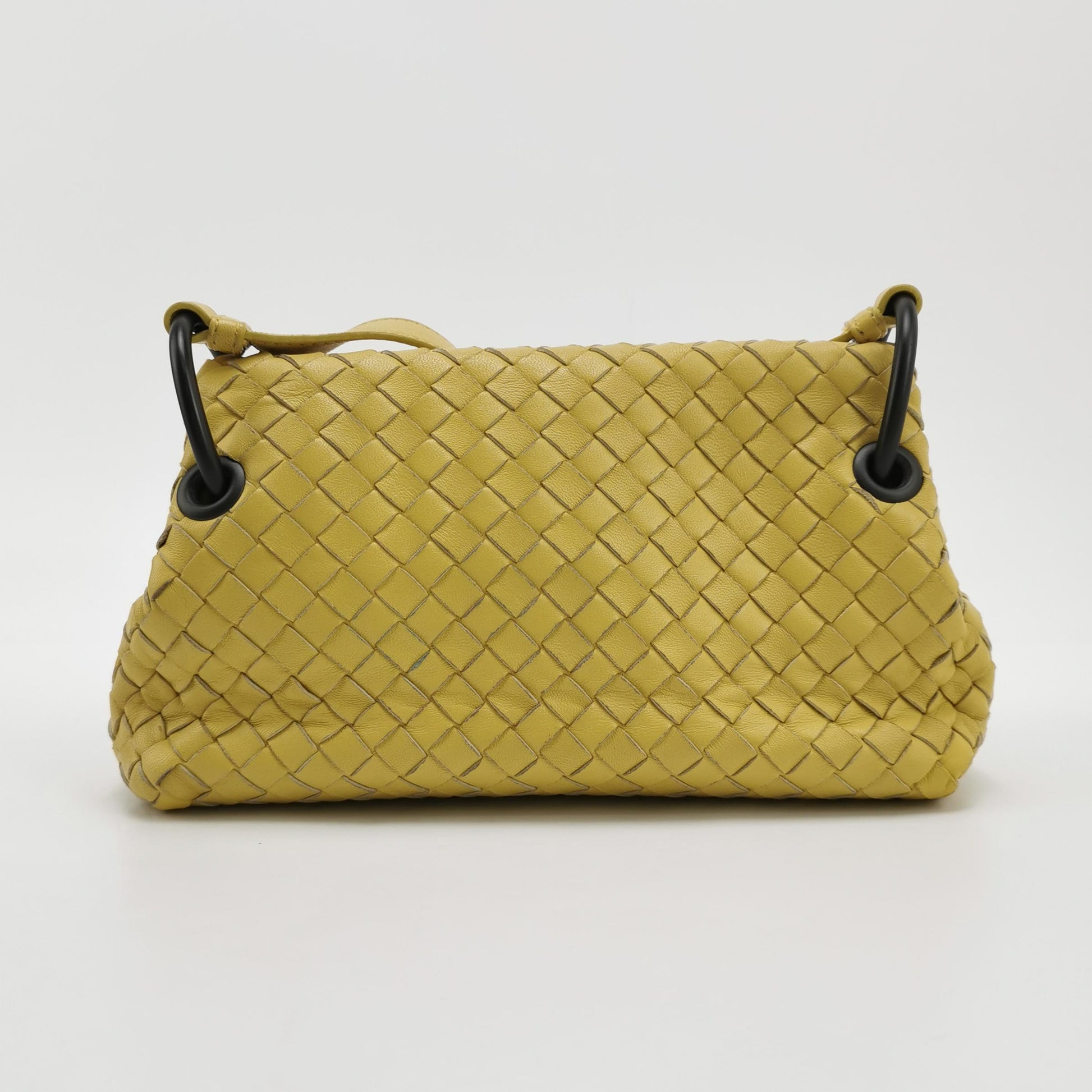 Bottega Veneta Intrecciato Flap Crossbody Yellow