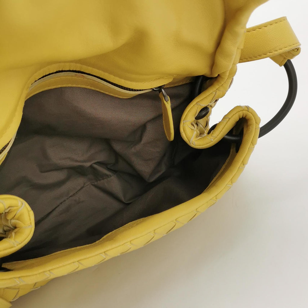 Bottega Veneta Intrecciato Flap Crossbody Yellow
