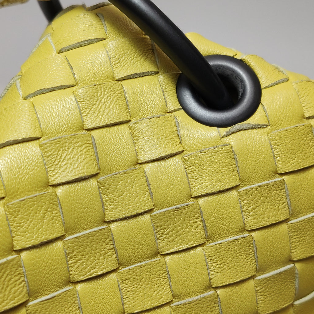Bottega Veneta Intrecciato Flap Crossbody Yellow