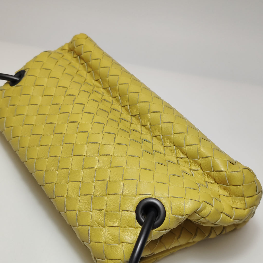 Bottega Veneta Intrecciato Flap Crossbody Yellow