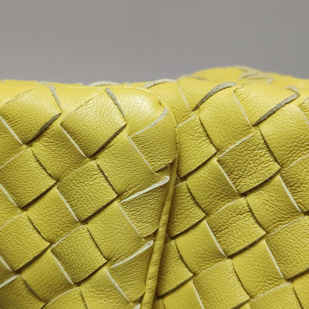 Bottega Veneta Intrecciato Flap Crossbody Yellow