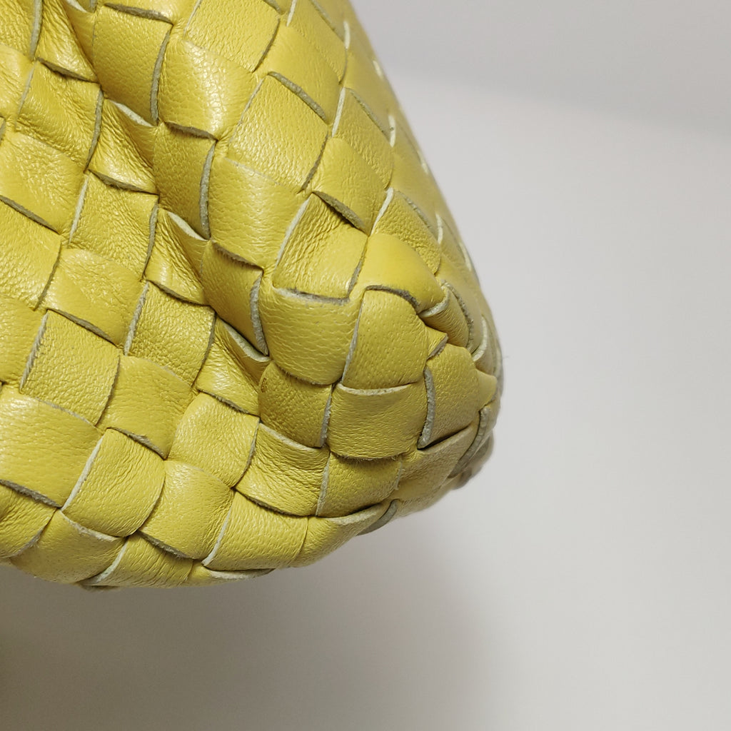 Bottega Veneta Intrecciato Flap Crossbody Yellow