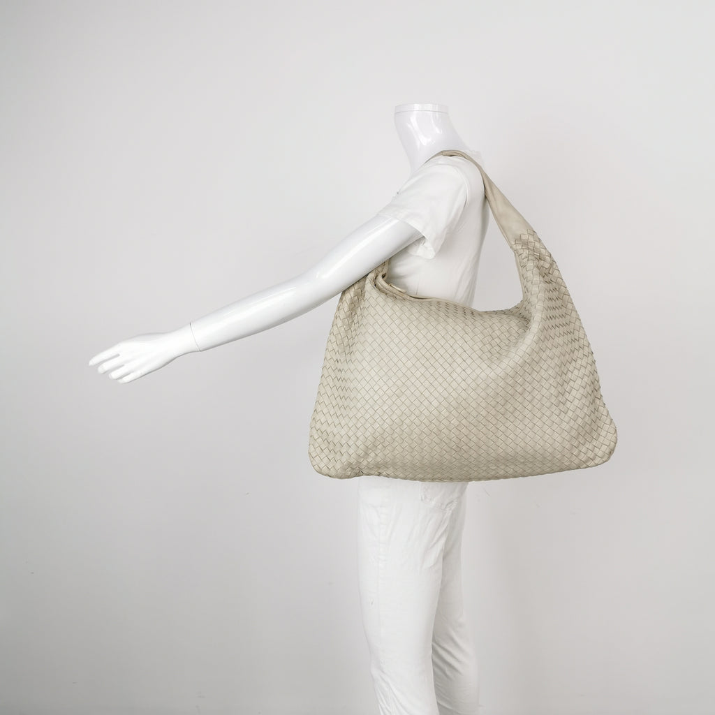 Bottega Veneta Intrecciato Hobo Off White 50cm