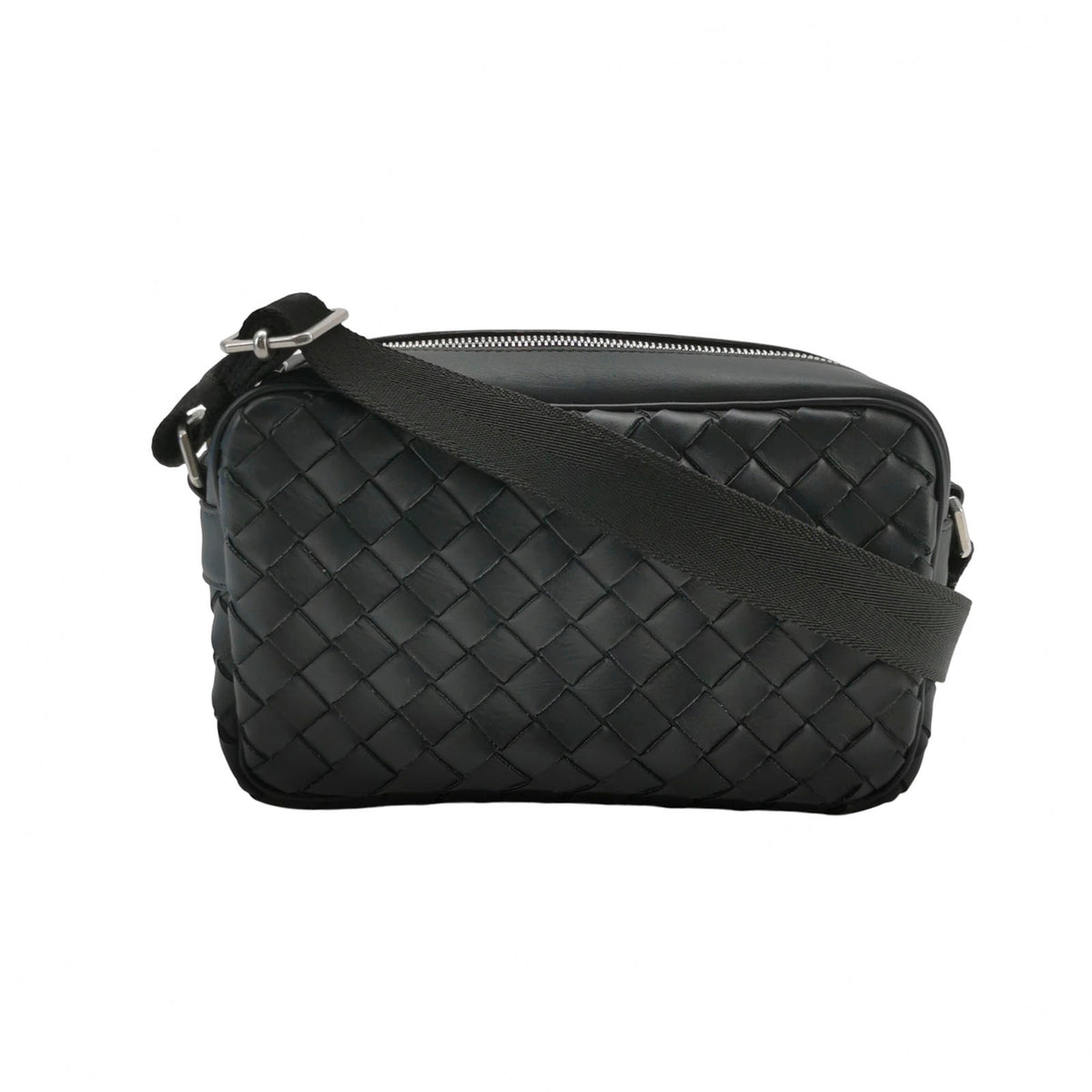 Bottega Veneta Intrecciato Small Classic Camera Bag Black