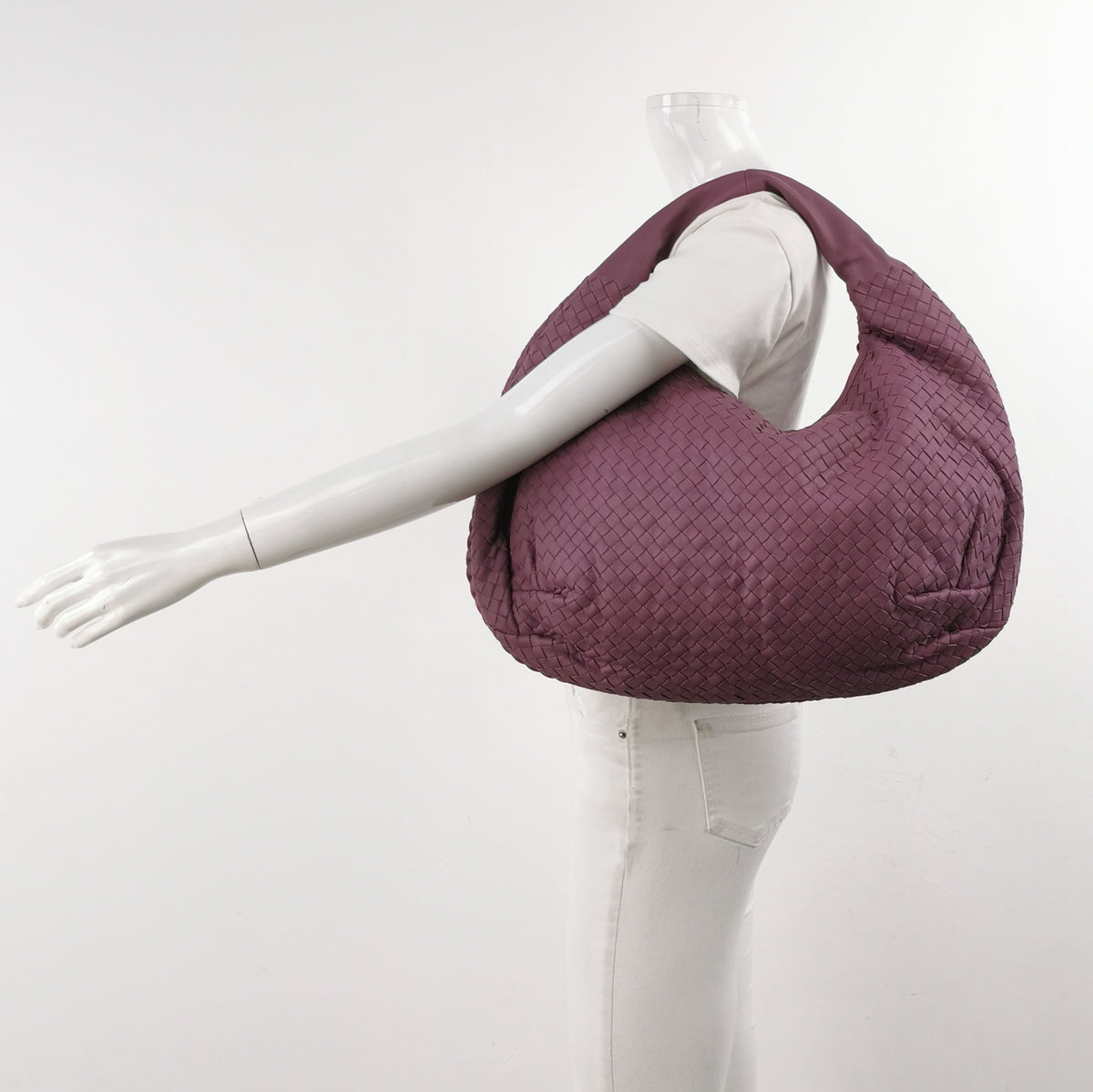 Bottega Veneta Inrecciato Belly Hobo Purple 45cm