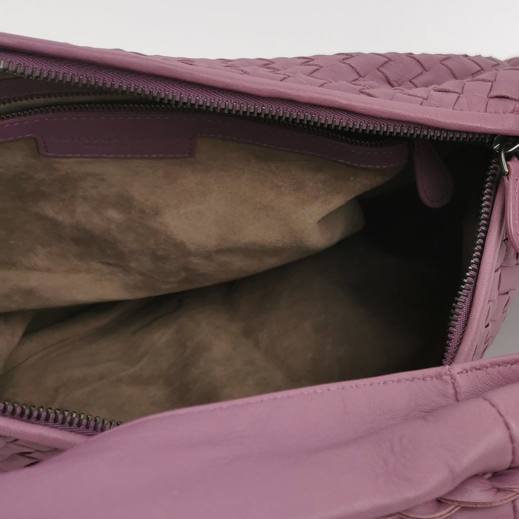Bottega Veneta Inrecciato Belly Hobo Purple 45cm