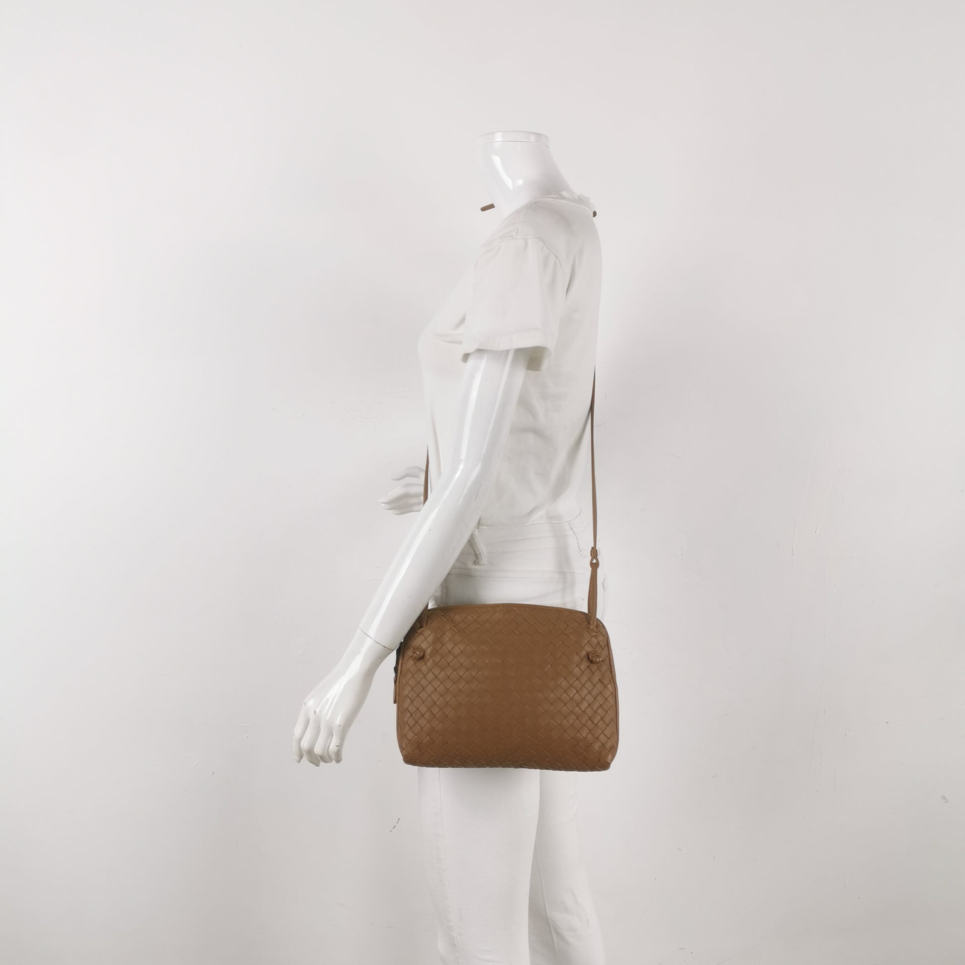 Bottega Veneta Nodini Crossbody Dark Beige