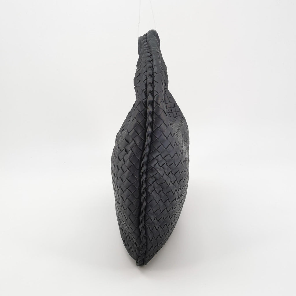 Bottega Veneta Intrecciato Hobo Shoulder Bag Small Dark Blue