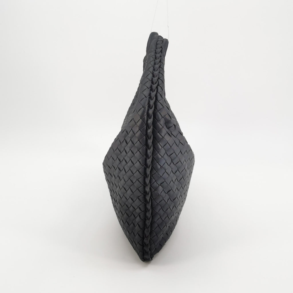 Bottega Veneta Intrecciato Hobo Shoulder Bag Small Dark Blue