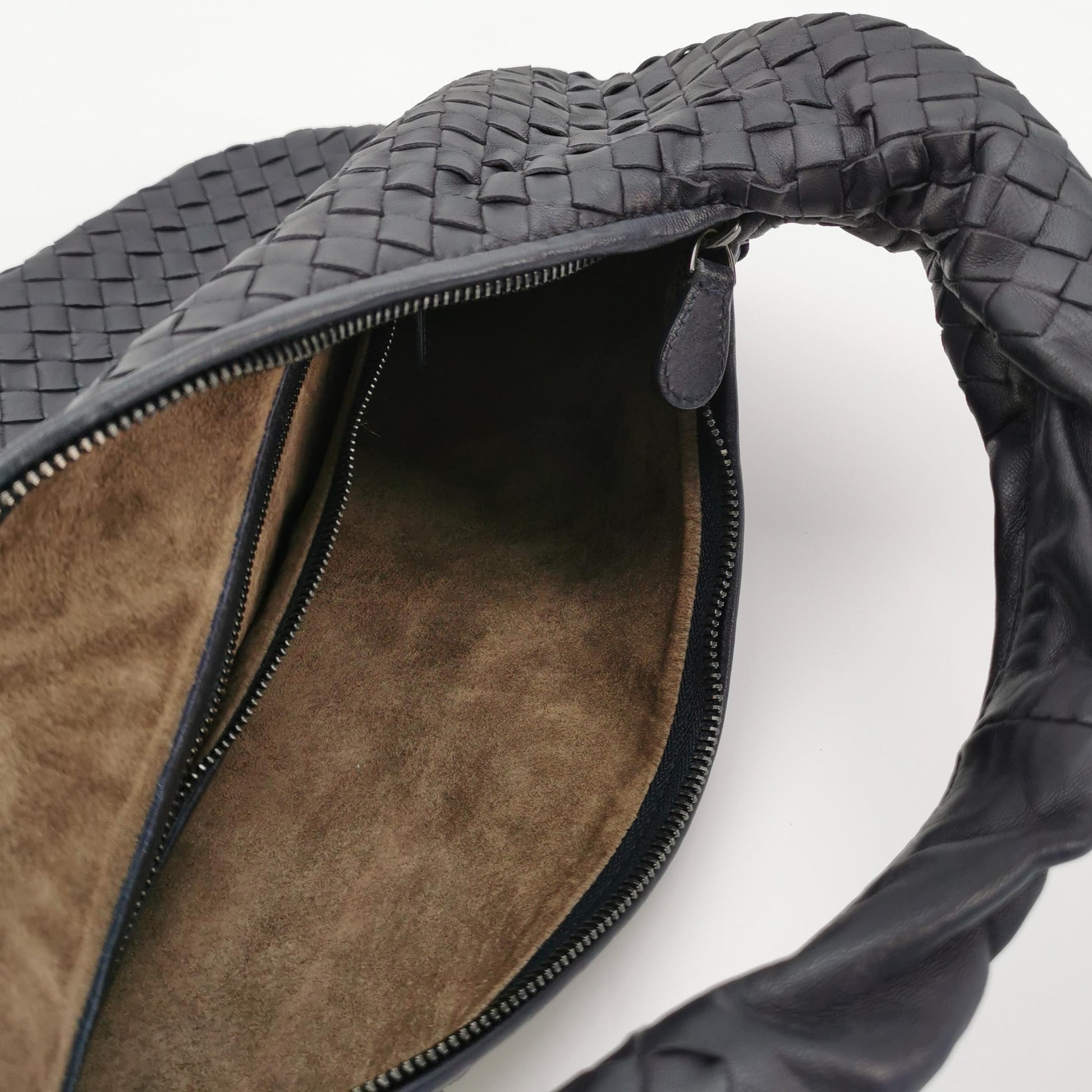 Bottega Veneta Intrecciato Hobo Shoulder Bag Small Dark Blue