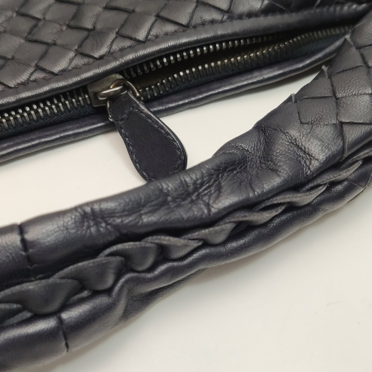 Bottega Veneta Intrecciato Hobo Shoulder Bag Small Dark Blue