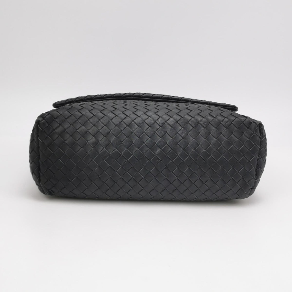 Bottega Veneta Intrecciato Flap Shoulder Bag Black