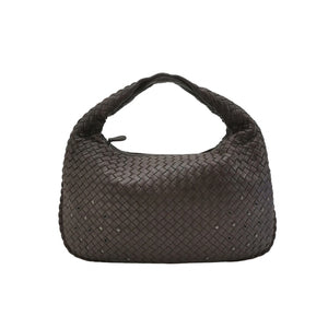 Bottega Veneta Intrecciato Hobo Eyelets Dark Brown