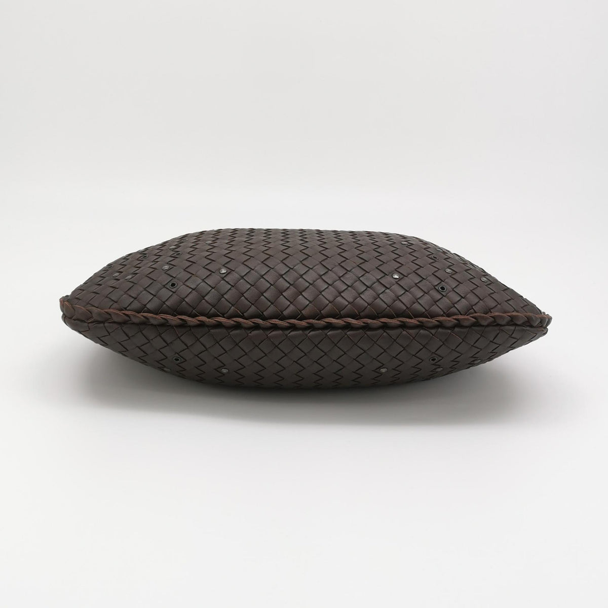Bottega Veneta Intrecciato Hobo Eyelets Dark Brown