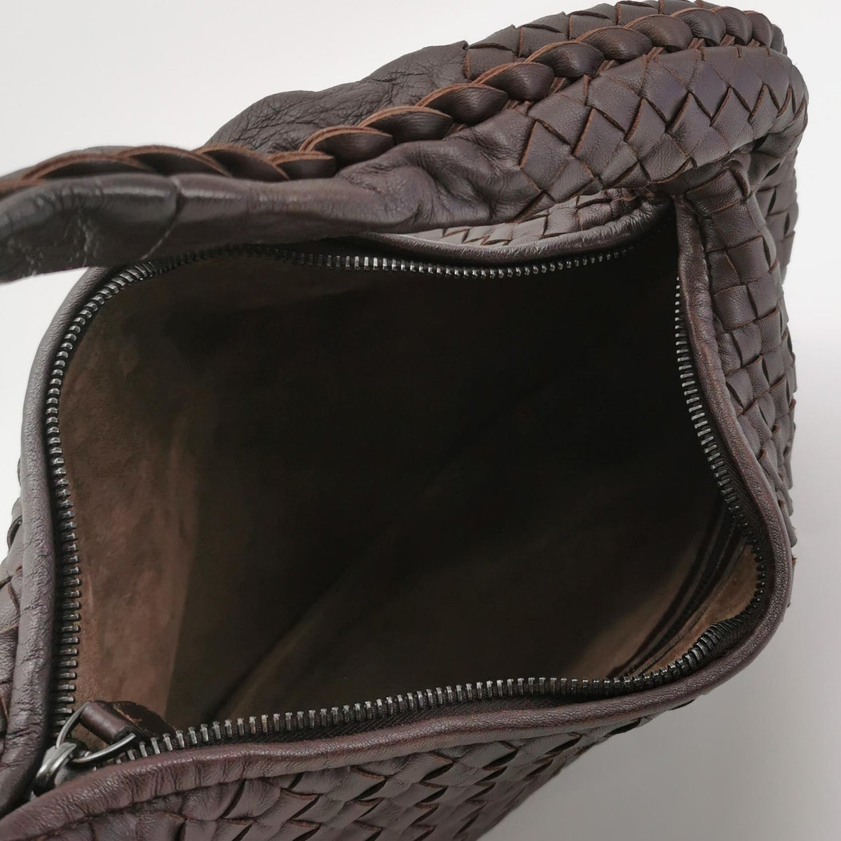 Bottega Veneta Intrecciato Hobo Eyelets Dark Brown