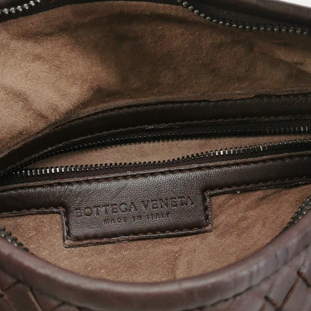 Bottega Veneta Intrecciato Hobo Eyelets Dark Brown