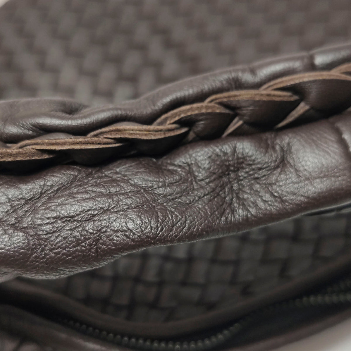 Bottega Veneta Intrecciato Hobo Eyelets Dark Brown