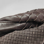 Bottega Veneta Intrecciato Hobo Eyelets Dark Brown
